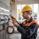 Praca przy instalacji elektrycznej