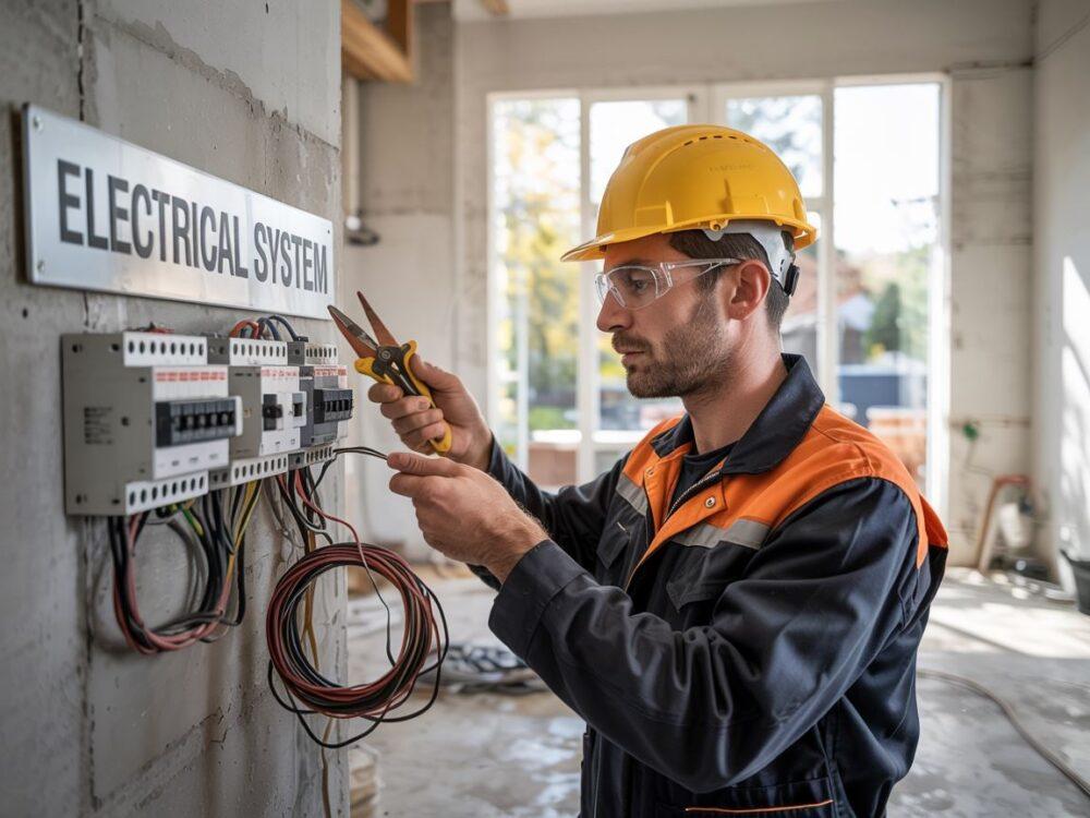 Praca przy instalacji elektrycznej