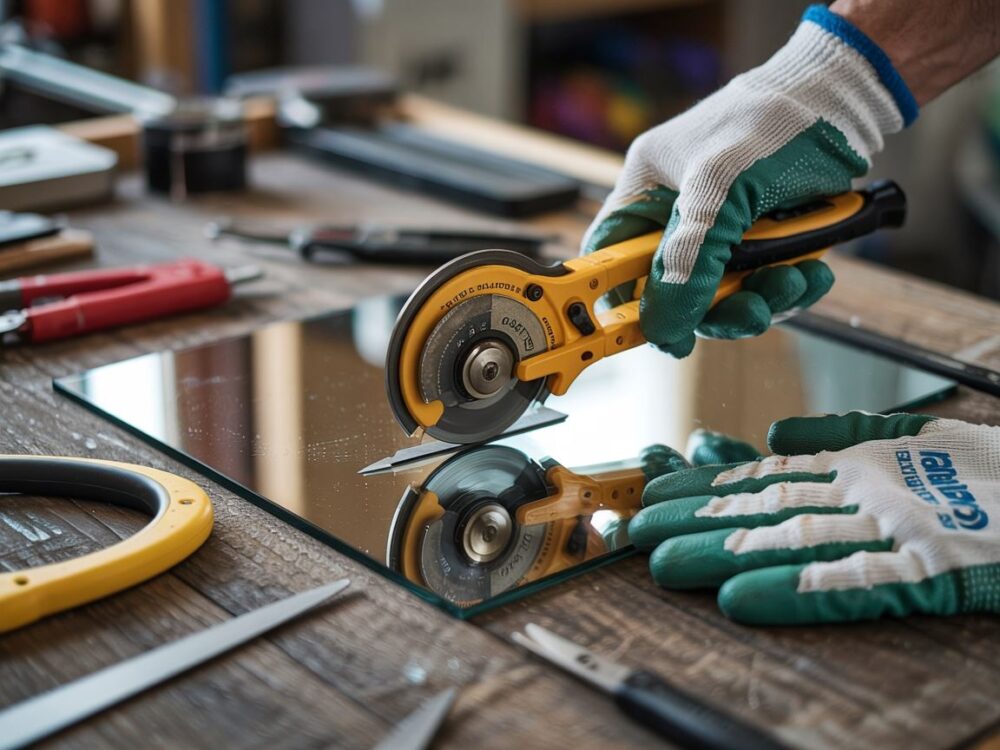 cięcie lustra narzędziem