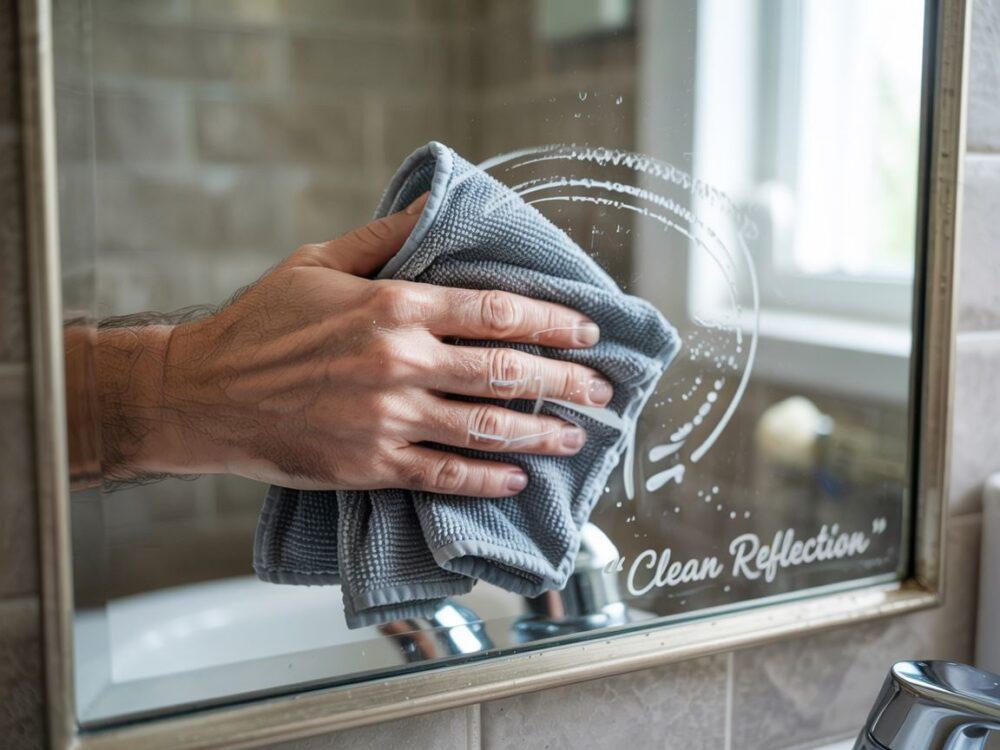 czyszczenie lustra mikrofibrą