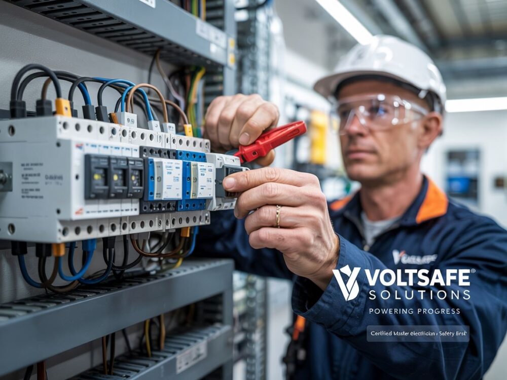 elektryk montujący bezpiecznik