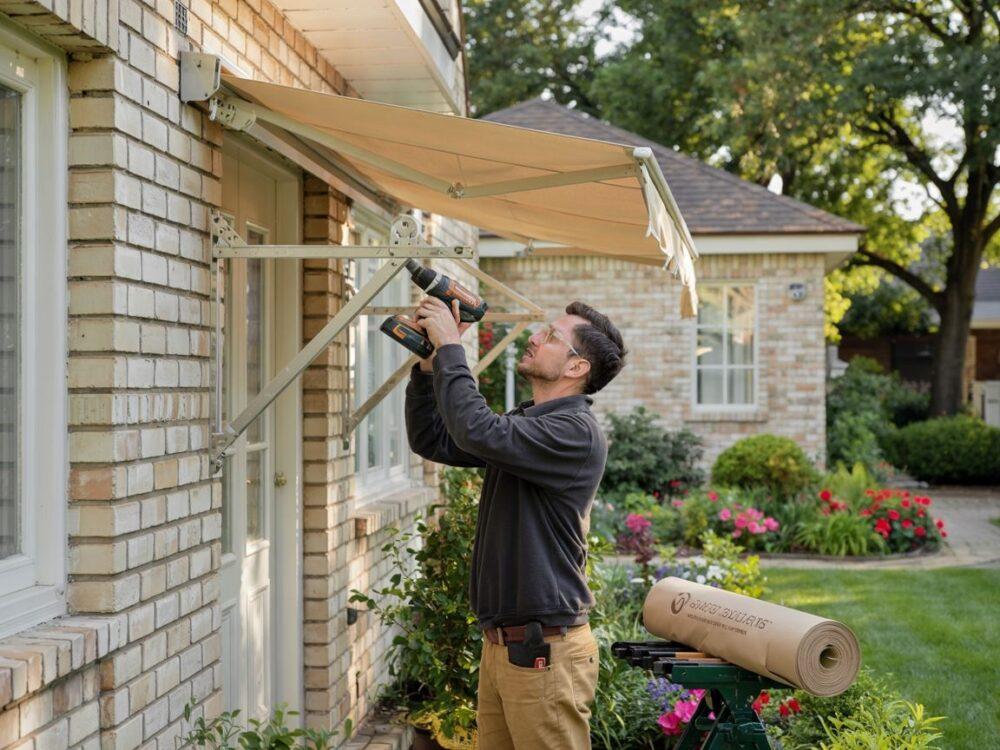 instalacja markizy z narzędziami