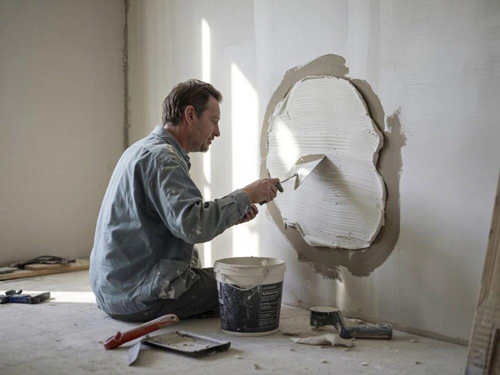 masa szpachlowa na ścianie