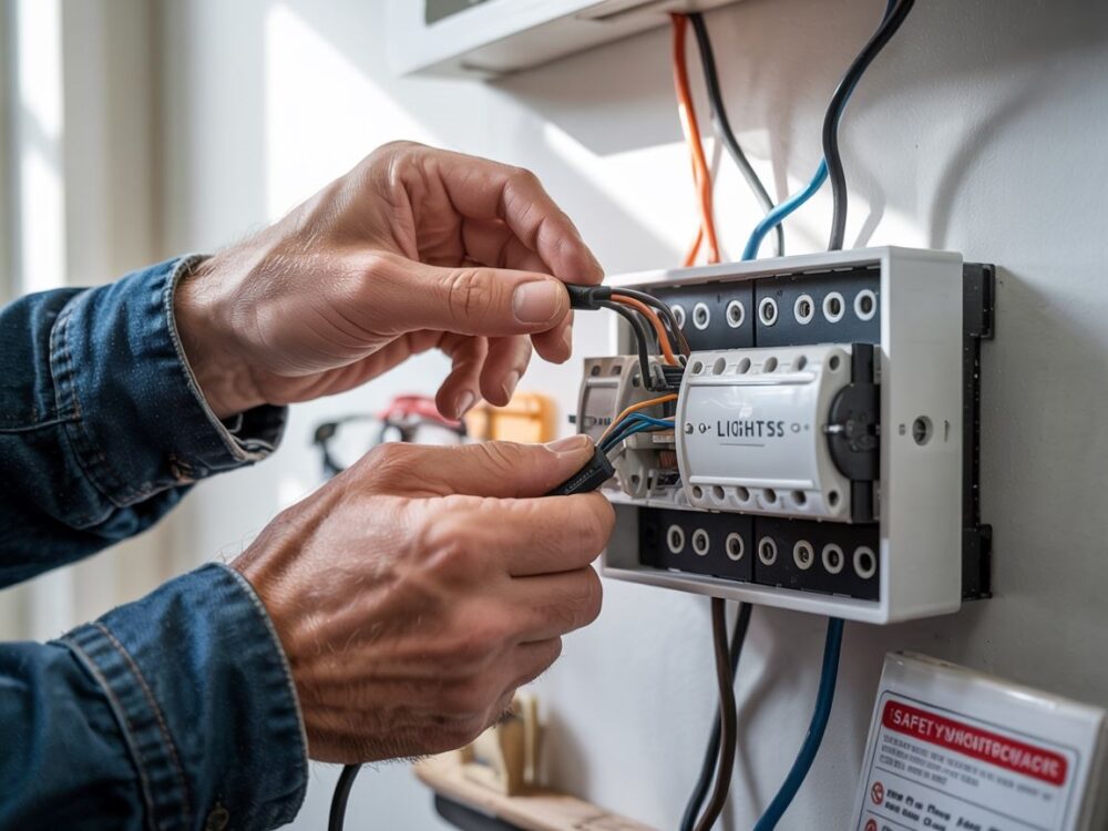 montaż włącznika na ścianie