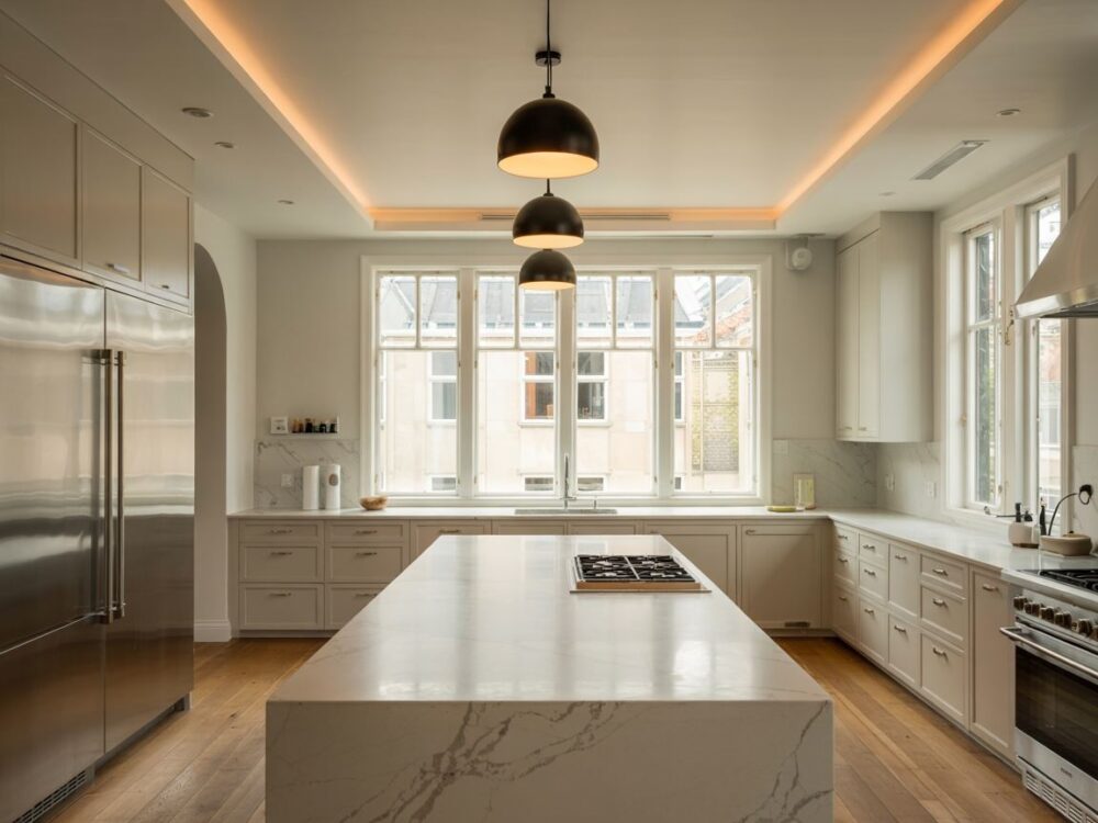 nowoczesna kuchnia oświetlenie