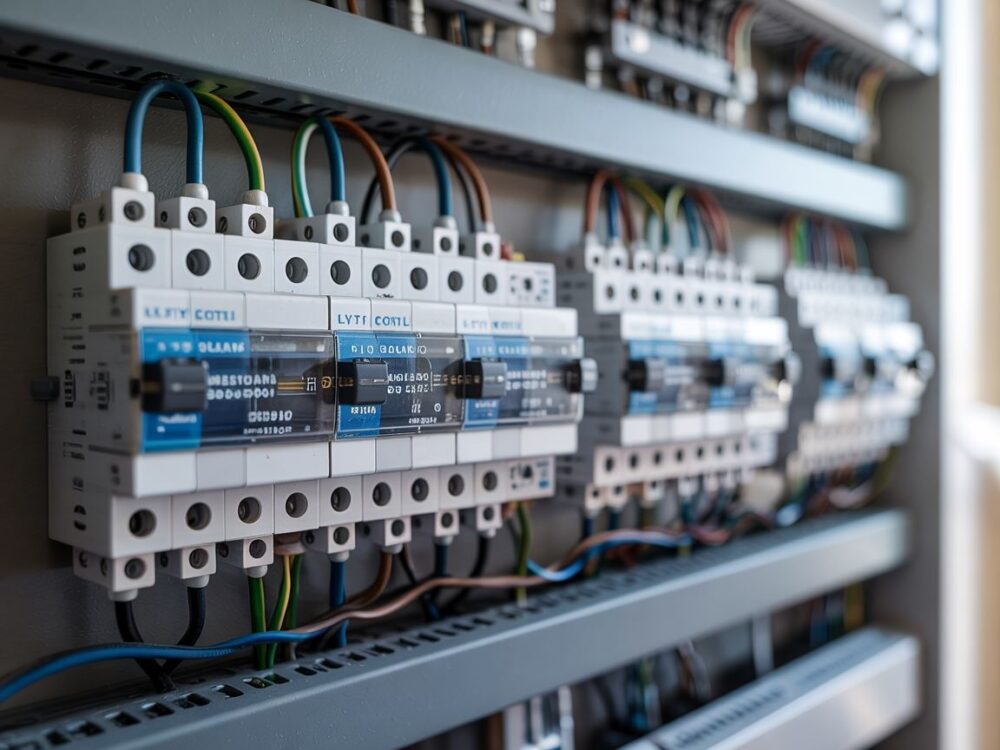 panel elektryczny z lampami