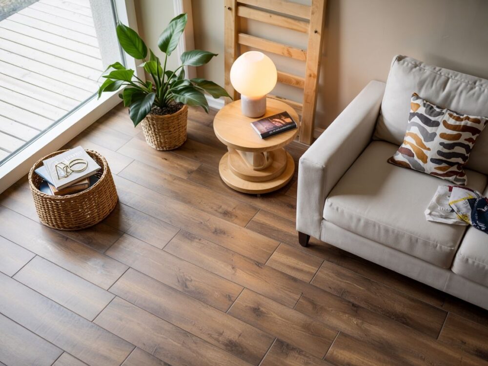 panele winylowe w salonie