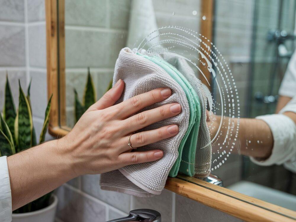 usuwanie rys z lustra